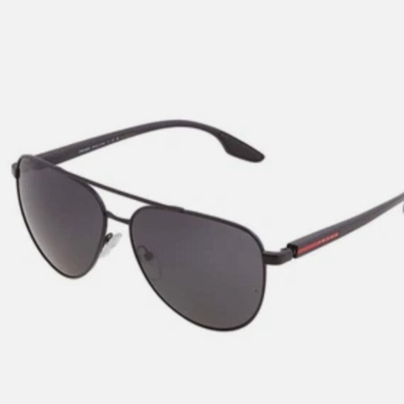Prada Linea Rossa Grey Pilot Men's Sunglasses - Picture 1 of 5
